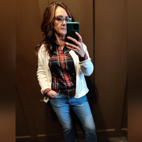 Lulu-B Women's Cream Button Up Sweater | Long Sleeve | Large - Picture 7 of 7